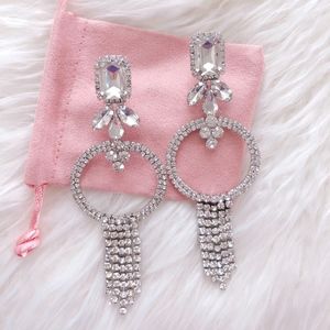 Sexy Rhinestone Silver Chandelier Earrings!